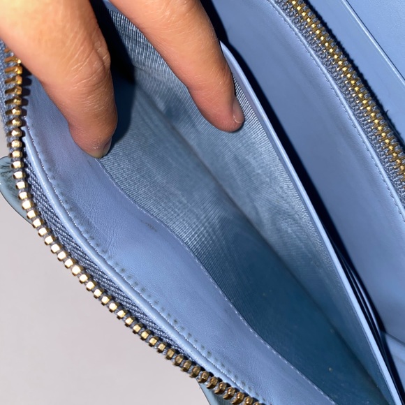 Prada Blue (Astrale) Saffiano Bow Leather Zip Wallet - Picture 12 of 15